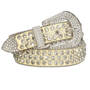 Cinturón de Cuero con Pedrería 105cm 115cm 125cm 135cm Estilo Casual para Mujeres y Niñas Accesorio de Moda - Product Image 2