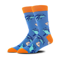 Chaussettes d'équipage drôles de conception personnalisée de vente chaude hommes chaussettes de mode en coton dessin animé pour hommes chaussettes
