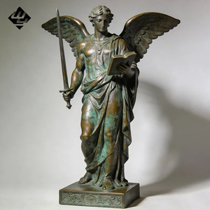 Statua Classica in Bronzo Fuso di Angelo Custode Alato con Spada, Scultura Artistica da Esterno per Progetti - Product Image 3