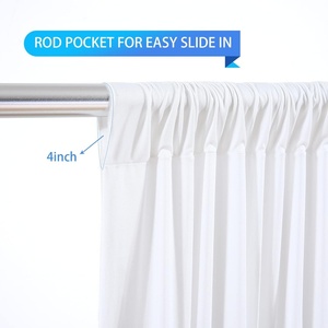 Tende Bianche per Sfondo, 2 Pannelli in Poliestere Antirughe, Drappeggi per Sfondi Fotografici, per Matrimoni e Feste - Product Image 4