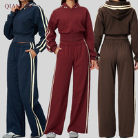 Ensemble de survêtement pour femme de haute qualité, sweat-shirt et pantalon amples pour le fitness et le jogging, ensemble deux pièces pour la randonnée en plein air avec poches