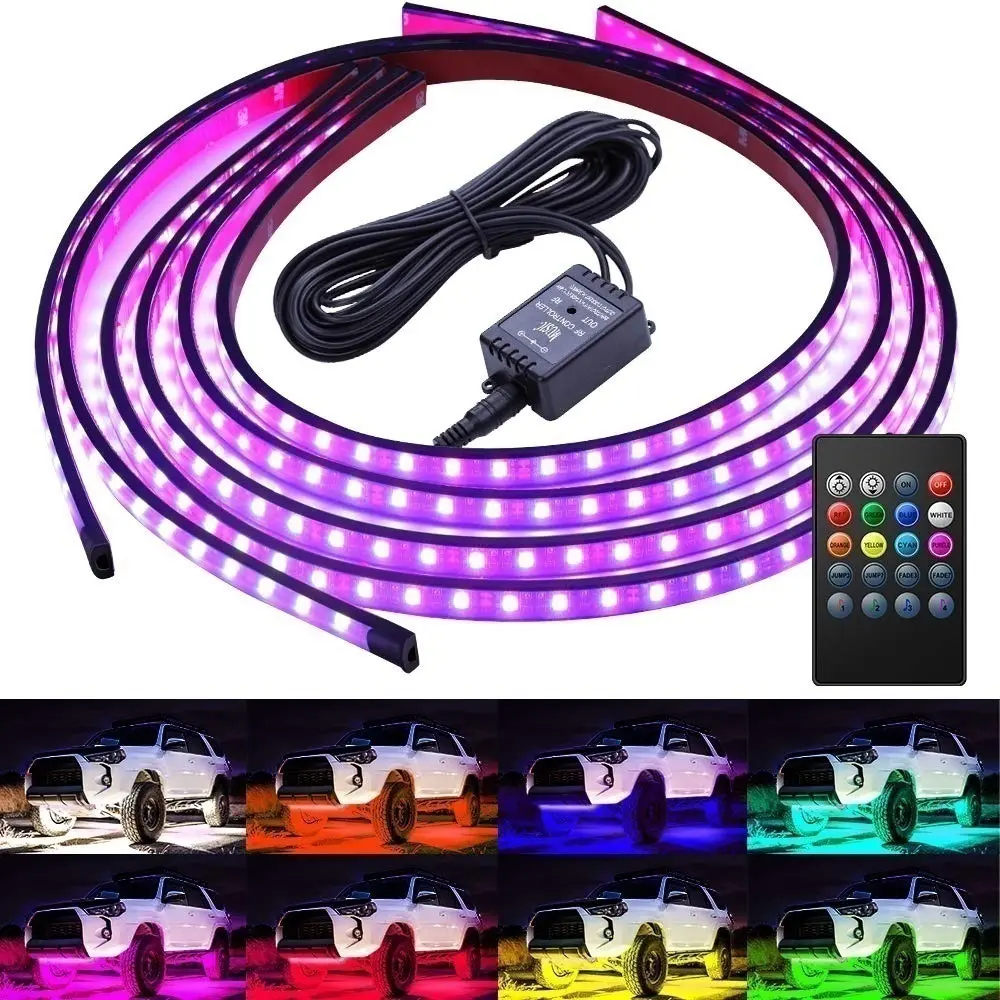 Underglow Lights Kit for Car Dimmable RGB Exterior Car Under Glow 5050 DIY Colors for Trucks and SUVs Luces Led para Carro
