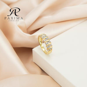 Paxima เครื่องประดับงานแต่งงานแหวนวินเทจตัดเพชรเพทายสังเคราะห์สดใส925แหวนแต่งงานชุบทองเงิน - Product Image 5