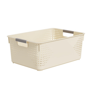 Hollow Storage <b>Basket</b> Rectangle <b>With</b> <b>Handle</b> For Kitchen Desktop Laundry Organizing - Product Image 5