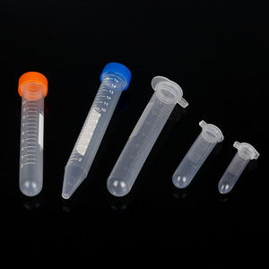 Disposable <b>Plastic</b> Centrifuge <b>Tubes</b> With Screw Caps Pointed Bottom For Lab Hospital School Use - Product Image 1