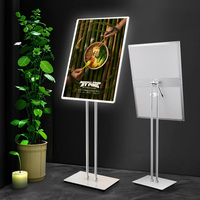 Portable A2 A3 Autoportant Publicité Affiche Signe Conseil Alimenté Par Batterie Étage Led Boîte À Lumière Menu Affichage Cadre