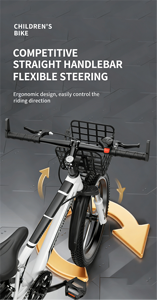 Vélo de montagne Ruidongle avec cadre en acier au carbone, fourche avant à ressort, amortisseur, panier en plastique pour enfants - Product Image 3