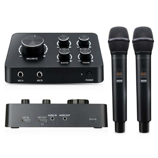 OEM ODM Best Hot Model Karaoke Mixer System Wireless Microphone Support Smart TV Home Theater Sound Bar Amplifier Speaker