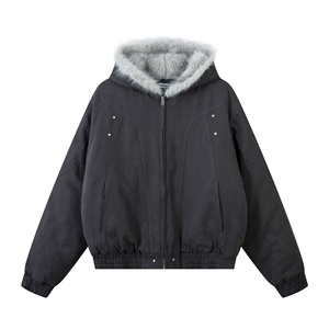 Chaqueta Bomber <span class=keywords><strong>Americana</strong></span> Retro de Estilo Montañés con Capucha de Felpa, Acolchada de Algodón, Larga, de <span class=keywords><strong>Terciopelo</strong></span>, Gruesa y Cálida para <span class=keywords><strong>Hombre</strong></span> y Mujer - Product Image 6