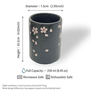 Exquisitas Tazas de Té de la Serie Yunomi con Textura Mate Similar a la Piedra, Icónicas Flores de Cerezo Japonesas, Vajilla al por Mayor - Product Image 4