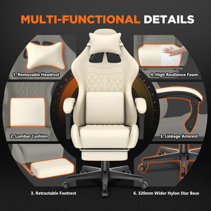 <span class=keywords><strong>Silla</strong></span> Gamer Ergonómica Reclinable Personalizada Anji, Económica, con Muestra Gratis, <span class=keywords><strong>Silla</strong></span> para Videojuegos con Altavoces y Masaje, Blanca - Product Image 5