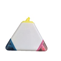 Spidol Highlighter Segitiga Fluoresen Normal dengan LOGO Custom, Alat Tulis Kantor untuk Promosi & Hadiah, Tulisan Dua Sisi, Bentuk Pipih