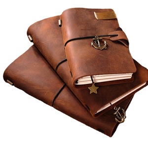 Diario de viaje Vintage recargable cuaderno personalizado portátil hecho a mano cuero genuino diario de cuero de tapa dura OEM y OEM 1 Uds NY62 - Product Image 1