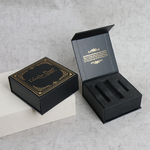 Luxury Custom Matte Black Paperboard <b>Gift</b> <b>Box</b> Gold Logo Featuring <b>Magnetic</b> Sponge UV Coating Gold Foil Embossing Vanishing - Product Image 1