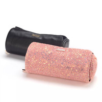 Pochette à pinceaux de maquillage à paillettes, multi-compartiments, fermeture éclair, étui de rangement portable pour outils de beauté, logo personnalisé