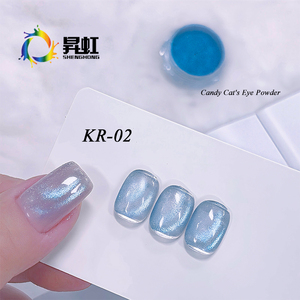 SH 3D titanio Ojo de Gato Azul Polvo de uñas láser polarizado camaleón pigmento de ojo de gato para imán de Arte de uñas - Product Image 3