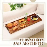 Plateau de service pliable en bois de 60 cm de qualité supérieure avec poignées, plateau de lit multifonctionnel pour le petit-déjeuner, plateau individuel pour canapé, plateau à collation