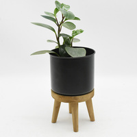 Pots de plantes en métal en bois de ferme personnalisés, décoration de la maison, support de fleurs rondes pour intérieur et extérieur, support de fleurs décoratives