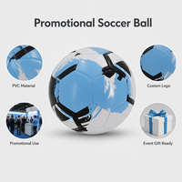 Ballon de football léger Aiju personnalisé avec logo en PVC, cousu à la machine, taille 5, cadeau promotionnel, entraînement sportif intérieur/extérieur