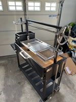 Grill Argentin Santa Maria en Acier Inoxydable avec Brasero – Barbecue Extérieur au Charbon de Bois Parilla