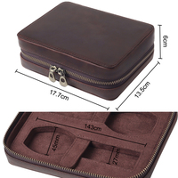 Boîtes de montre portables Crazy Horse boîte de rangement en cuir pour montres carte de crédit luxe personnalisé voyage carte Holer étui pour hommes