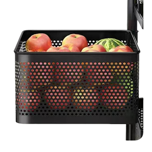 Storage <b>Rack</b> Household Storage Square Rotating <b>Rack</b> 5 Layers <b>Kitchen</b> <b>Vegetable</b> Storage Cart Utility Carbon Steel Paint Trolley - Product Image 4