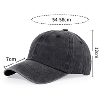 Gorra de Béisbol Negra Lavada con Efecto Ácido y Logo Personalizado, Estilo Vintage, Ajustable, de Algodón, Tipo Dad Hat