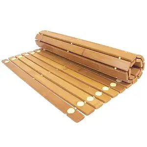 Vente en gros de tapis de sol de douche tapis de bain pliable antidérapant en bambou
