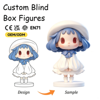 Figurine de collection personnalisée en vinyle Blue Hair Bonnet Girl, personnage mignon OEM, pour décoration ou cadeau