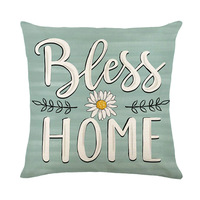Housse de coussin décorative en lin floral d'automne de style européen avec fermeture éclair invisible pour la maison, l'hôpital et l'hôtel