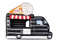 Stand de crème glacée gonflable portable populaire tente de voiture à manger kiosque de nourriture pop-up kiosque de voiture à manger avec lumières LED pour la promotion des annonces