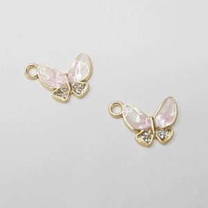 Colorful Crystal Butterfly Pendant for Jewelry Accessary DIY Parts for Keychain <b>Couple</b> Necklace <b>Bracelet</b> Enamel Charm Pendent - Product Image 4