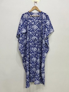 Kaftan court en soie pure, taille unique, ample et confortable pour toutes les tailles, environ 47 pouces, fournisseur d'Inde - Product Image 6