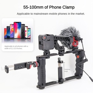 KAMPHO Smartphone Video <strong>Vlog</strong> Rig Cage with Cold Shoe Mount for <strong>Microphone</strong>, LED Light, Iphone, <strong>Android</strong> Mobile Phone - Product Image 3