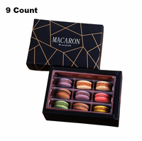 Boîte d'emballage personnalisée en papier pour Macaron, coffret noir pour aliments, biscuits, biscuits, gâteaux