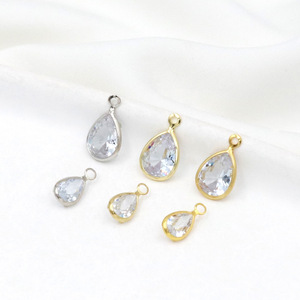 Asılı küçük kolye kaplama Diy el yapımı küpe D96 ile 14K altın zirkon kenar kakma - Product Image 6