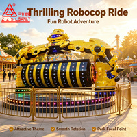 Manège Électrique Robocop Palpitant pour Adultes et Enfants, Équipement d'Amusement Mécanique Rotatif à 360 Degrés pour Intérieur et Extérieur