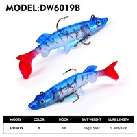 Leurre souple de pêche 15g 9.3cm avec tête plombée interne, type Swimbait à queue de pagaie, pour la pêche au bar, au brochet, en eau salée et en eau douce, leurres shad