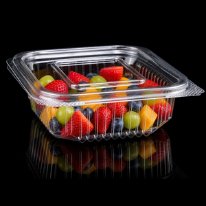 Conteneur en PET transparent de 250 ml, boîte alimentaire en plastique jetable transparente pour salade de fruits, collation, sans BPA - Product Image 1