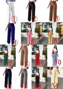 Nouveau <span class=keywords><strong>pantalon</strong></span> décontracté taille haute à jambe droite et <span class=keywords><strong>large</strong></span> pour <span class=keywords><strong>femme</strong></span>, style européen et américain - Product Image 3