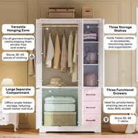 Armoire de rangement au design moderne avec tiroirs, portes et étagères fermées - Rangement durable et écologique pour chambre à coucher et chambre d'amis