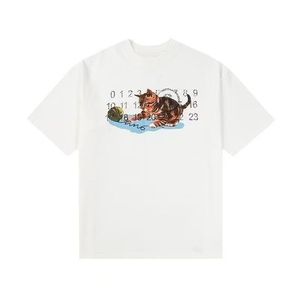 Camiseta de Manga Corta con Cuello Redondo y Estampado Digital de Gato, Estilo Holgado, para Hombre y Mujer, Maison MM6, Nueva Colección 2026 - Product Image 5