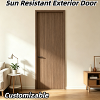 Porte composite aluminium-bois sur mesure avec insert en bois massif, résistante aux intempéries, pour travaux extérieurs de chalet de vacances