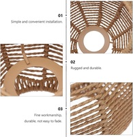 Abat-jour en corde de papier asiatique fait main, rond, pour suspension intérieure, avec design écologique, base E27, finition thermolaquée