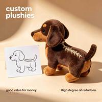 Jouets en peluche personnalisés pour chiens de type Teckel avec points de couture au dos, certifiés CE, peluches de chiot rembourrées