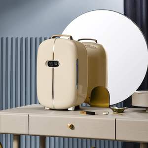 Offres Spéciales 12L <span class=keywords><strong>15</strong></span> <span class=keywords><strong>degrés</strong></span> blanc rétro-conception Mini cosmétique soins de la peau maquillage réfrigérateur Portable électrique beauté réfrigérateur - Product Image 6