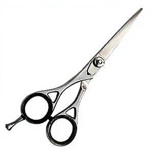 Ciseaux de salon professionnels pour gauchers, écologiques, finition mate, lame en acier inoxydable, manche en plastique, taille moyenne - Product Image 1