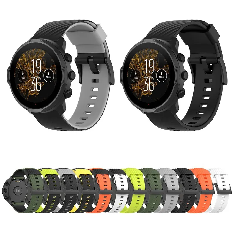 24mm Smartwatch cinturino uomo donna Silicone cinturino sportivo per Suunto 7 9 D5 Spartan Sport