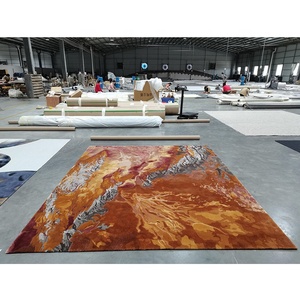Alfombra moderna para dormitorio, alfombra hecha a mano con mechones, alfombra personalizada con estampado para sala de reuniones, Vestíbulo del Hotel, alfombra roja hecha a mano - Product Image 1
