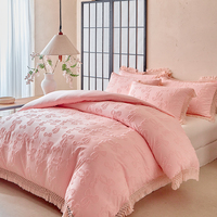 Ensemble de literie de style baroque luxueux, couvre-lit en jacquard vintage avec franges